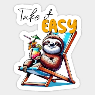 Take it easy, cute sloth gift Sticker